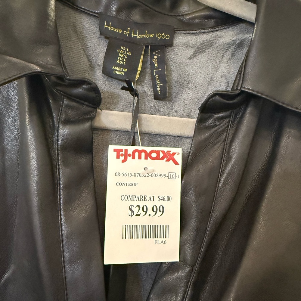 House of Harlow 1960 Black Vegan Leather Jacket